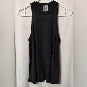 Free People Black Ribbed Tank Top Size Small Petite